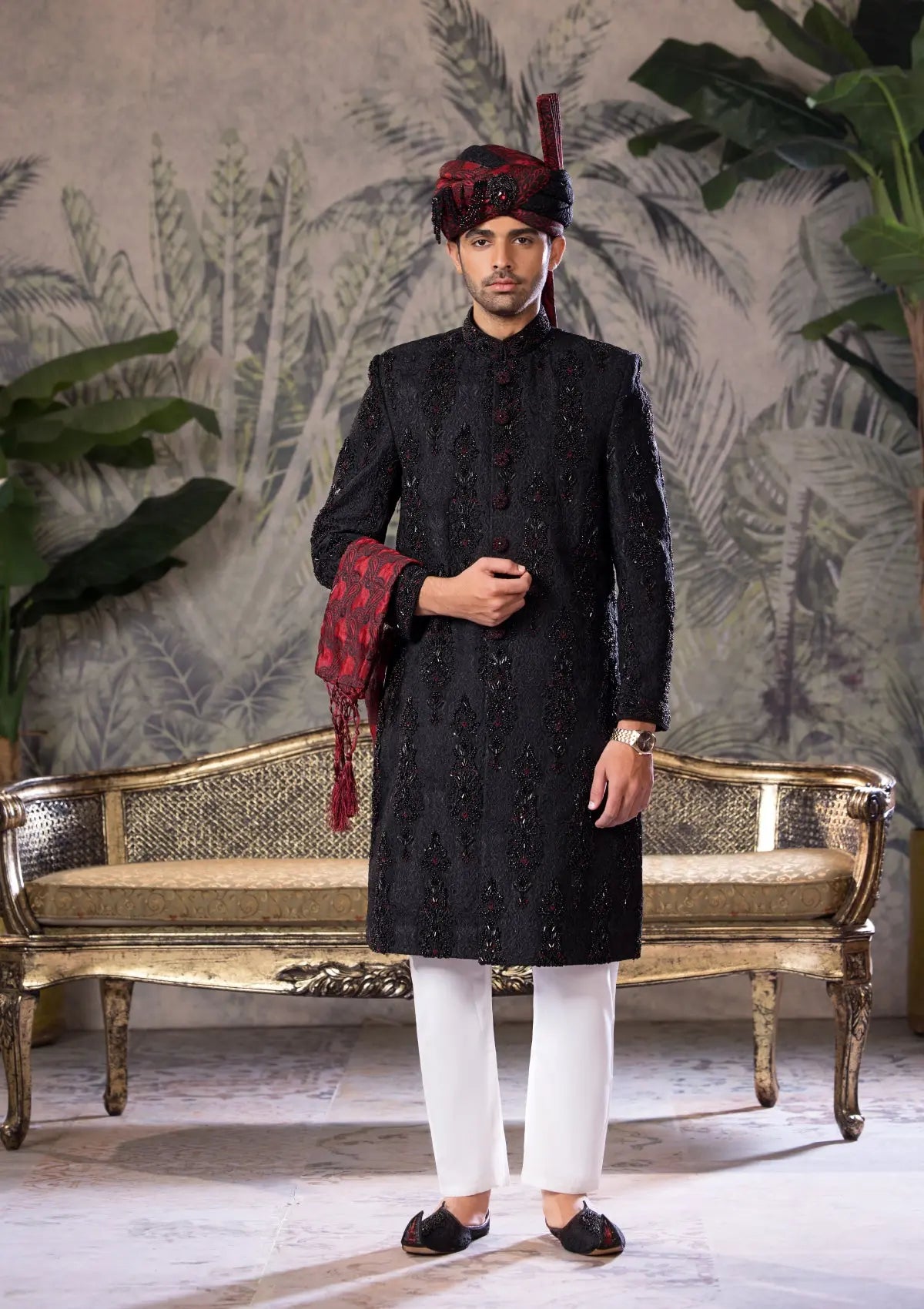 Bin Tayyab Sherwani (TD-1742) BLACK Bin Tayyab