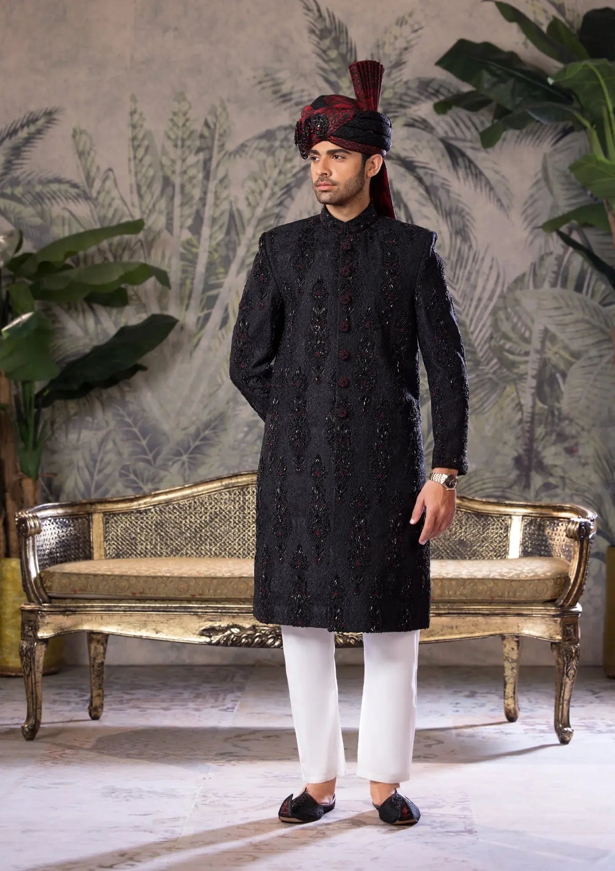 Bin Tayyab Sherwani (TD-1742) BLACK Bin Tayyab