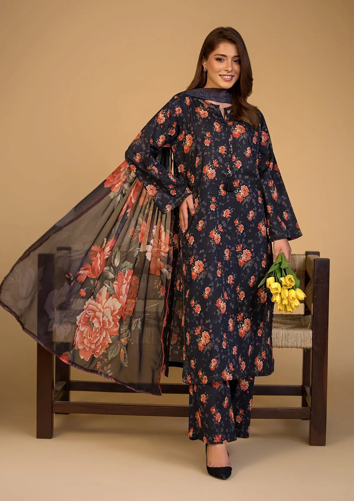 PRINTED LAWN BT6286-BLK Bin Tayyab