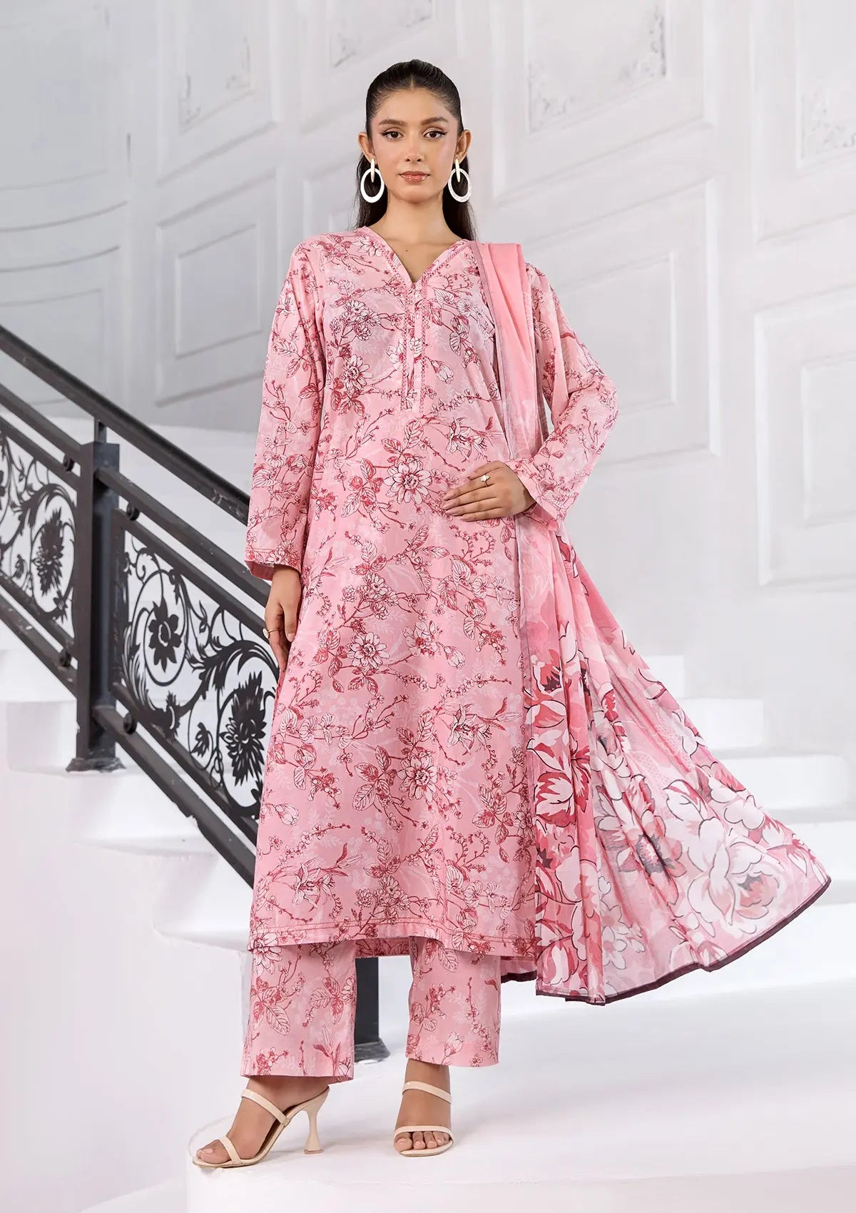 PRINTED LAWN BT6370-PNK Bin Tayyab