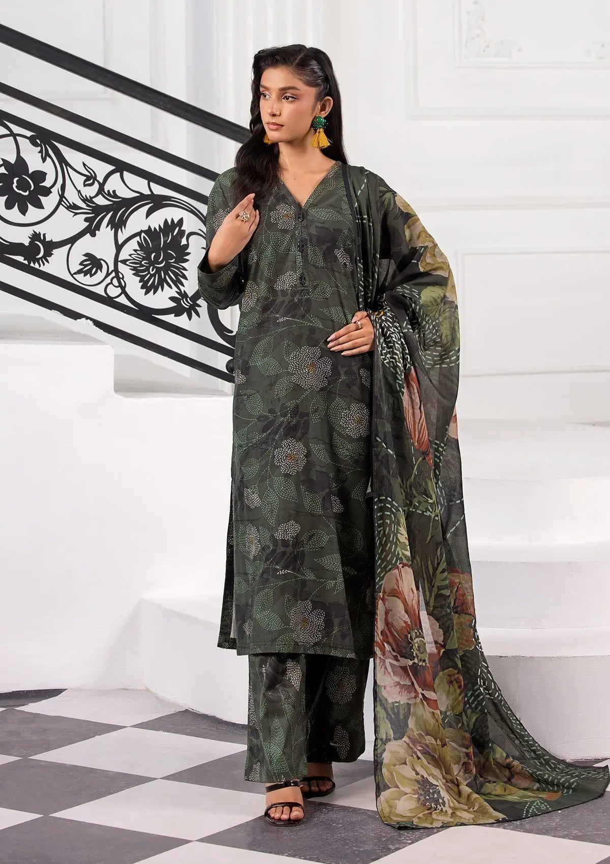 PRINTED LAWN BT6370-GRN Bin Tayyab