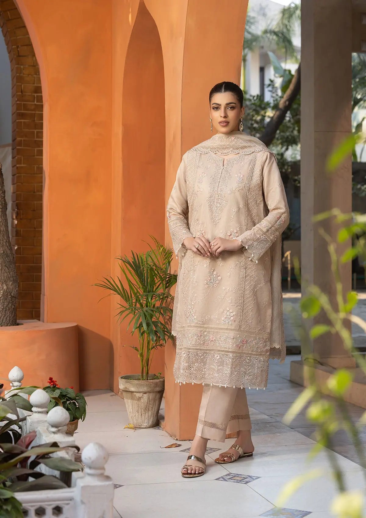 Formal 3 PCs Ready To Wear (BT006046-CRM) Bin Tayyab