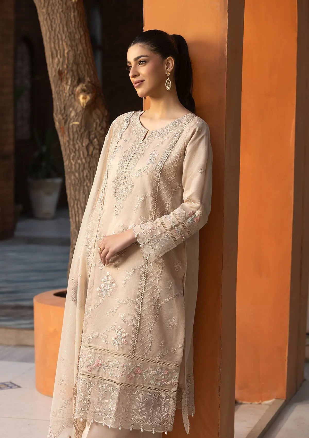 Formal 3 PCs Ready To Wear (BT006046-CRM) Bin Tayyab