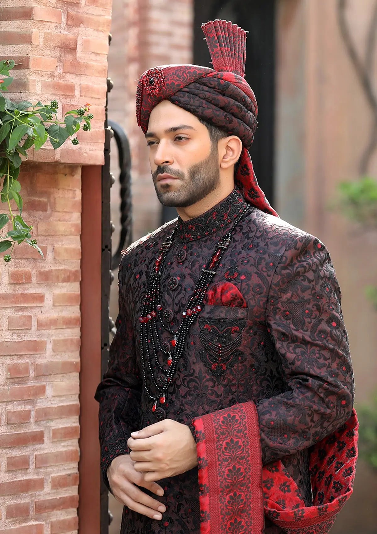 Bin Tayyab Sherwani (TD-1424) Maroon Bin Tayyab