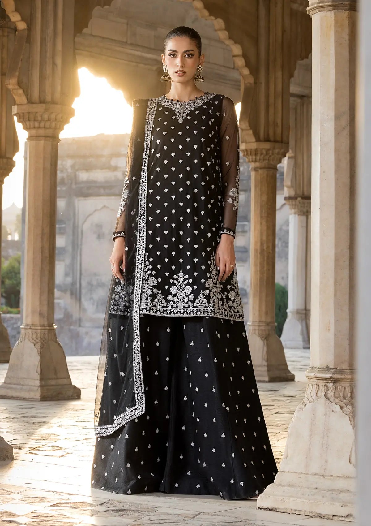 EMBROIDERED NET BT-6571-BLK Bin Tayyab