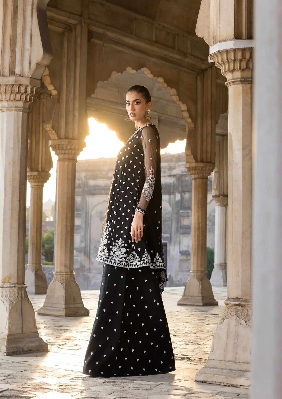 EMBROIDERED NET BT-6571-BLK Bin Tayyab