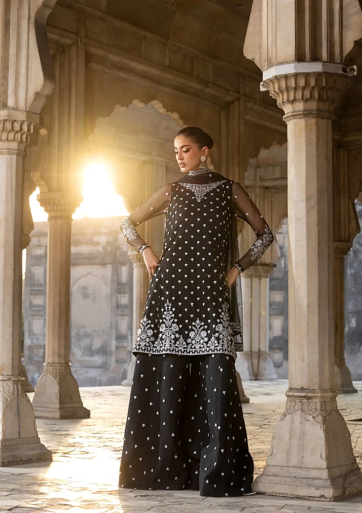 EMBROIDERED NET BT-6571-BLK Bin Tayyab