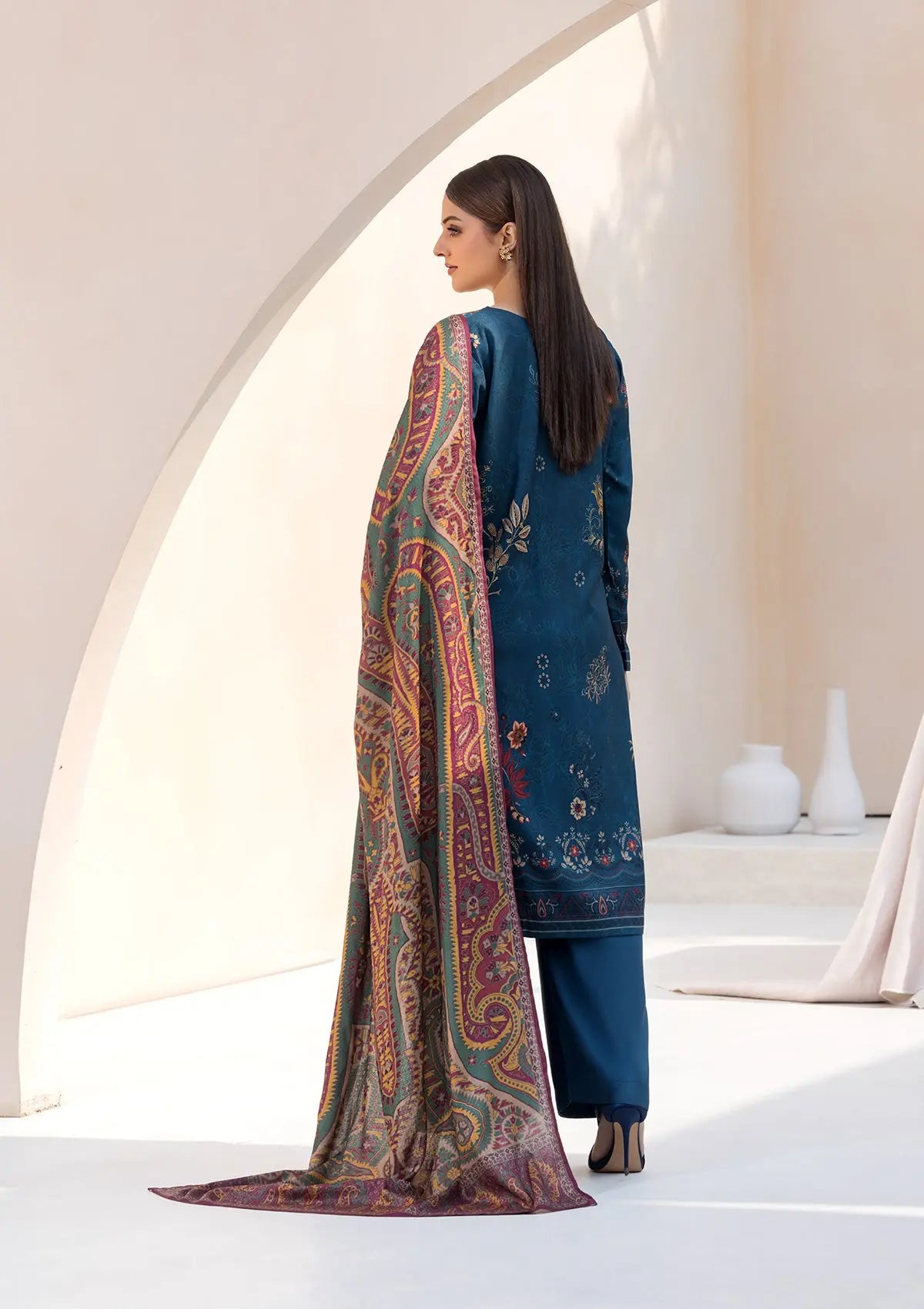 Printed Linen BT6545-BLU Bin Tayyab