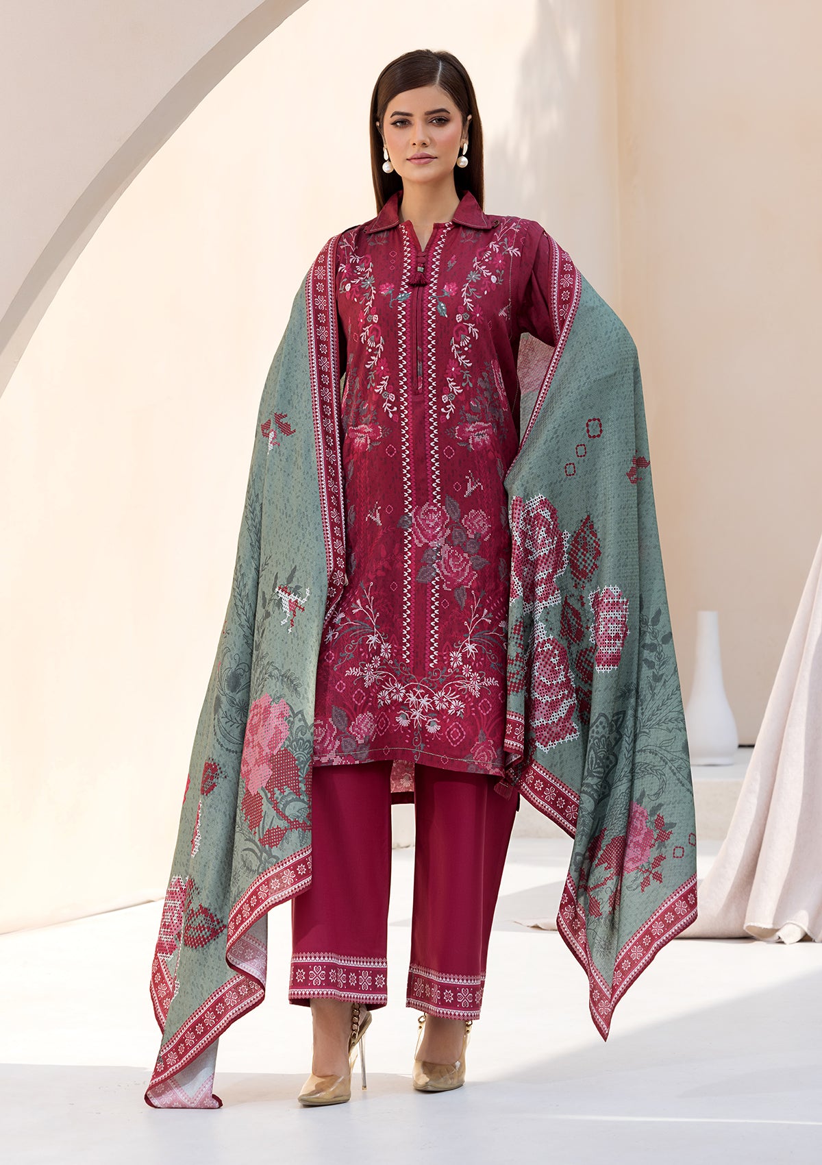 Printed Linen BT6545-MRN