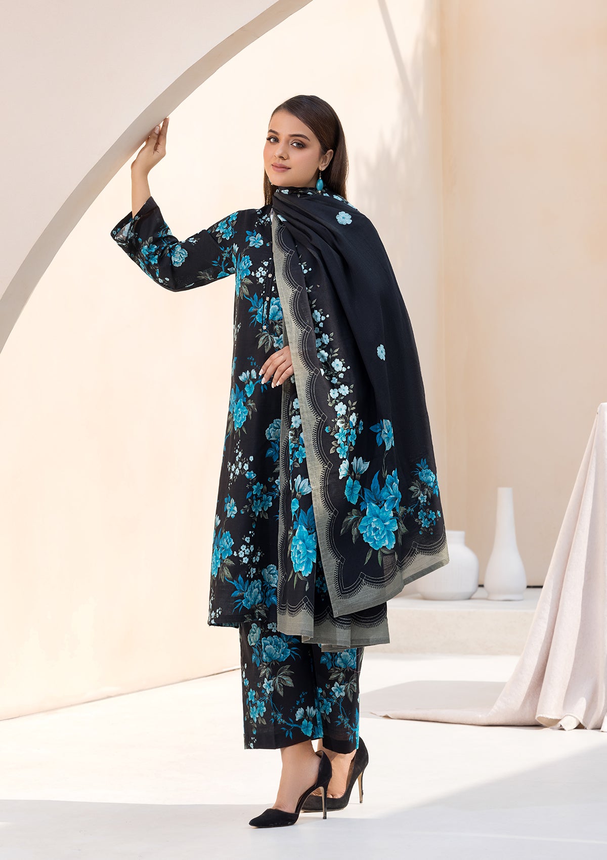 Printed Khaddar BT6553-BBLU