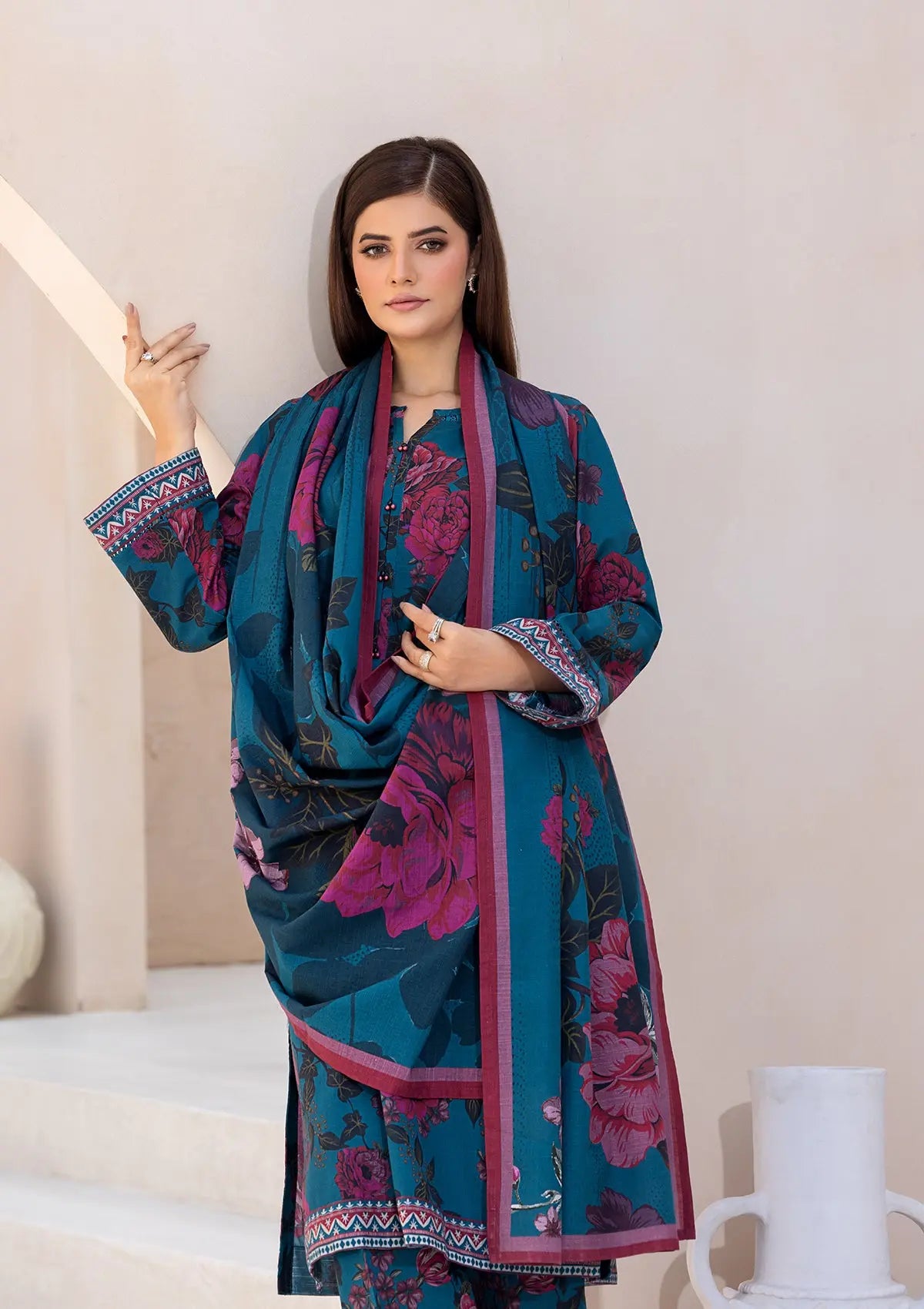 Printed Khaddar BT6553-D-BLU Bin Tayyab