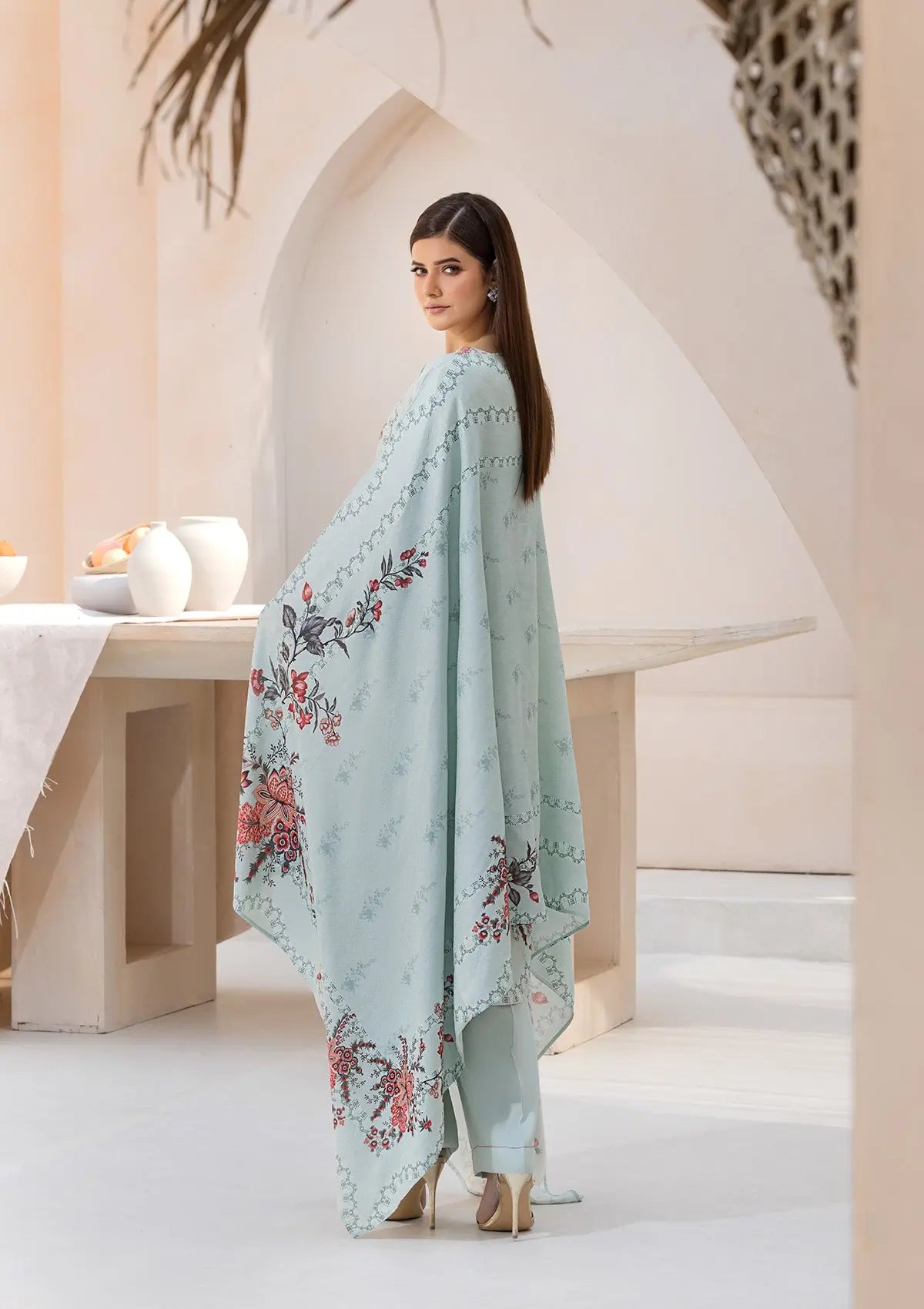 Printed Linen BT6545-SKY Bin Tayyab