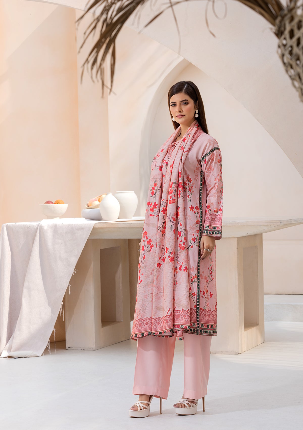 Printed Linen BT6545-PNK