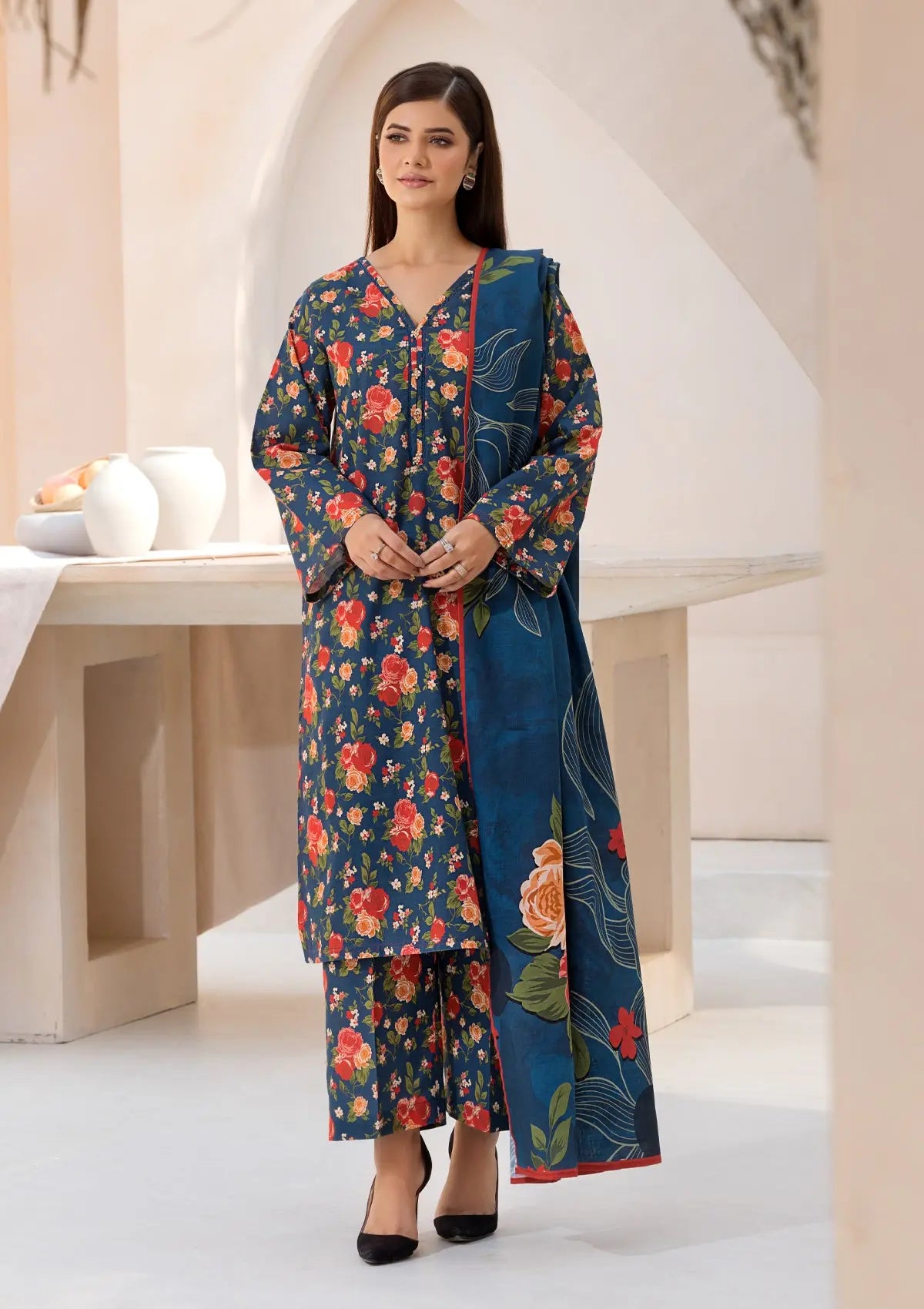 PRINTED KHADDAR BT6526-REBL-47 Bin Tayyab