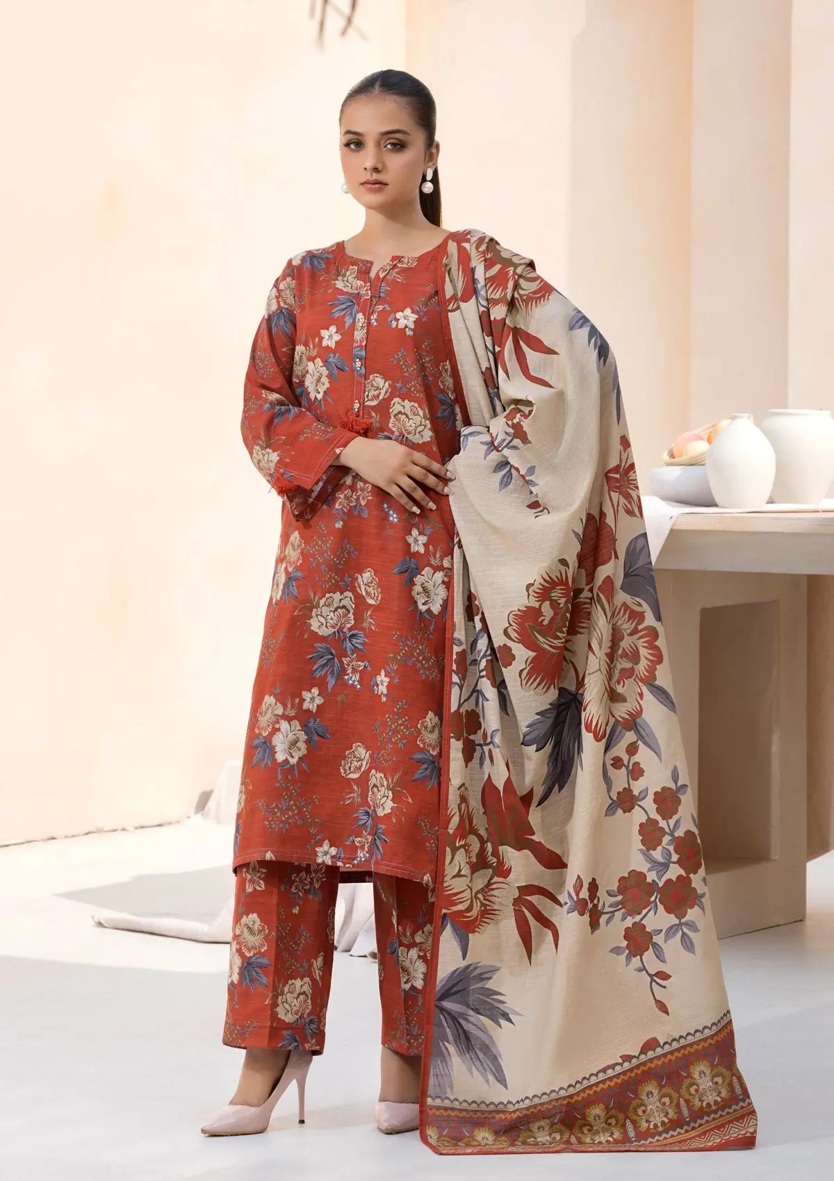 Printed Khaddar BT6544-RST Bin Tayyab