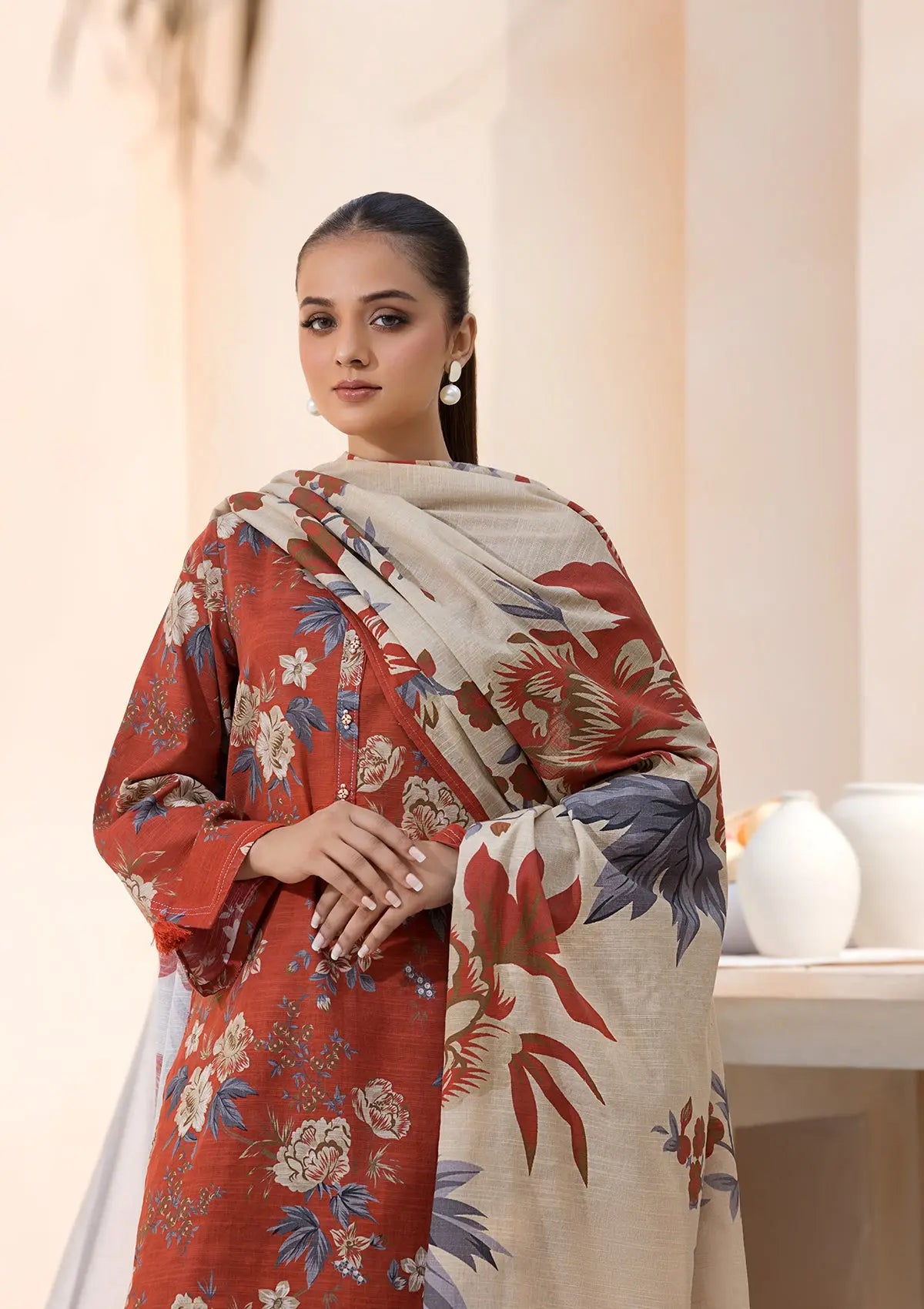 Printed Khaddar BT6544-RST Bin Tayyab