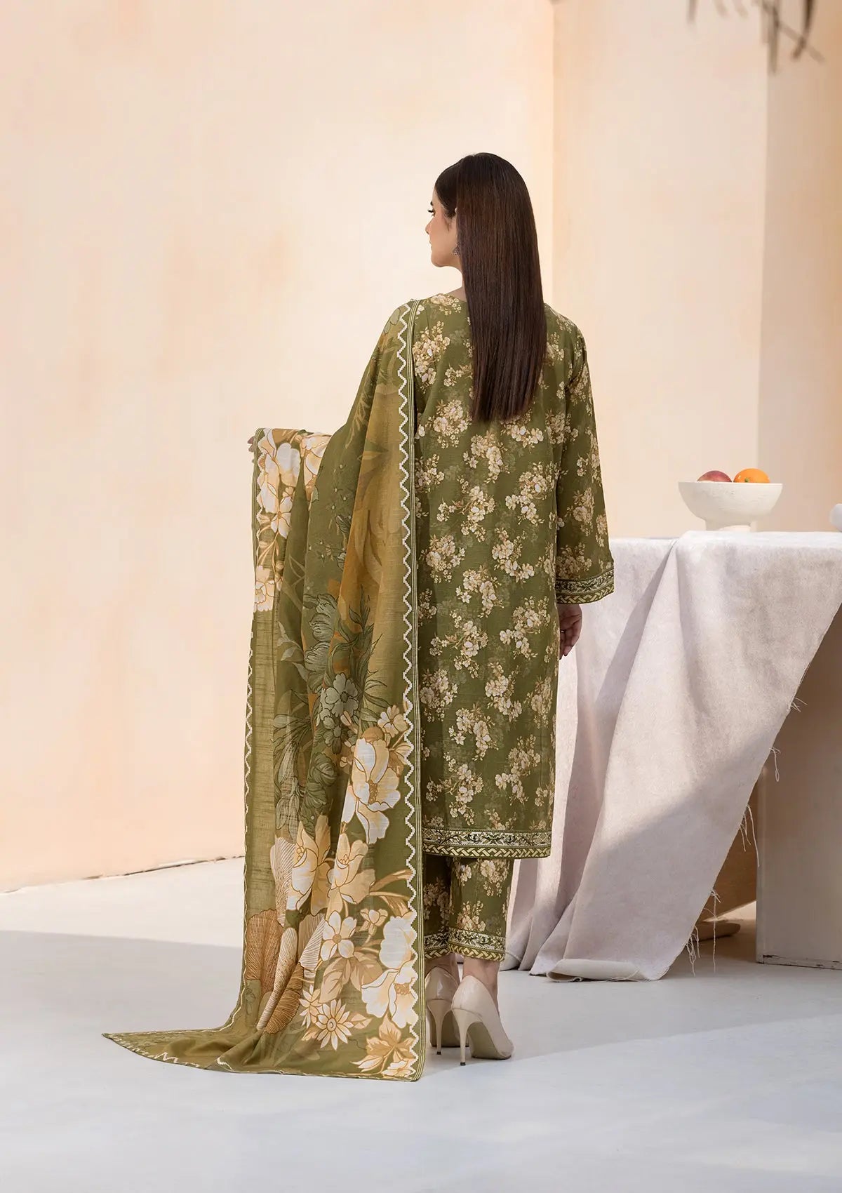 Printed Khaddar BT6526-OLV Bin Tayyab