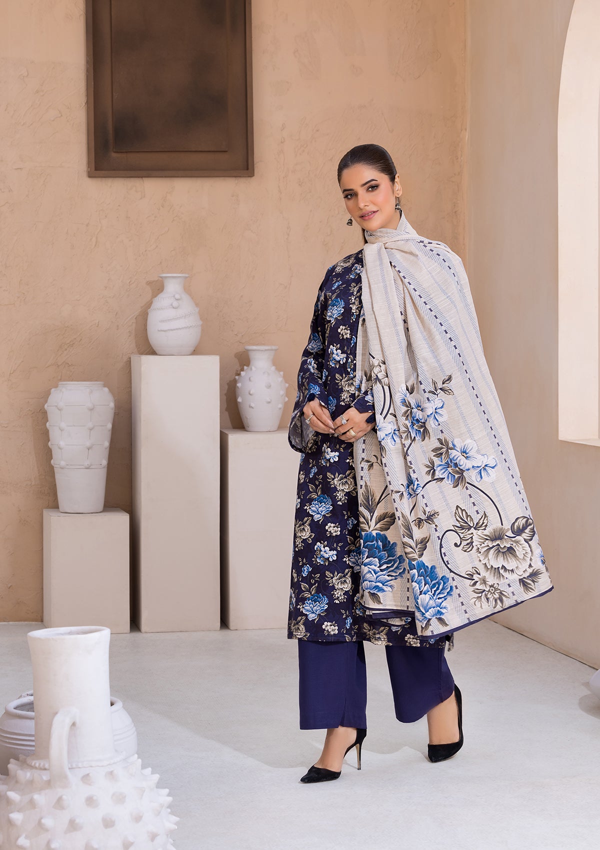 PRINTED KHADDAR BT6526-NBL