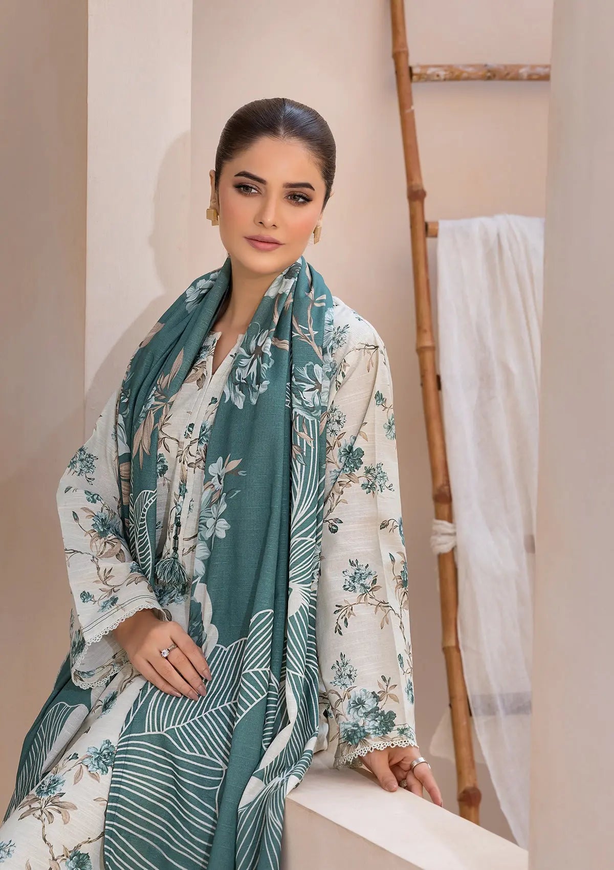 PRINTED KHADDAR BT6526-MNT Bin Tayyab