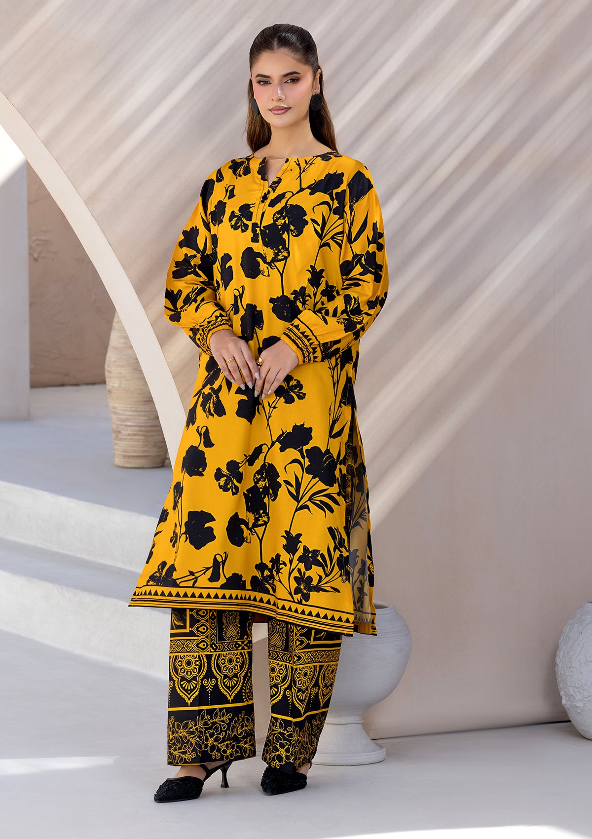 PRINTED LAWN BT006685-YLW