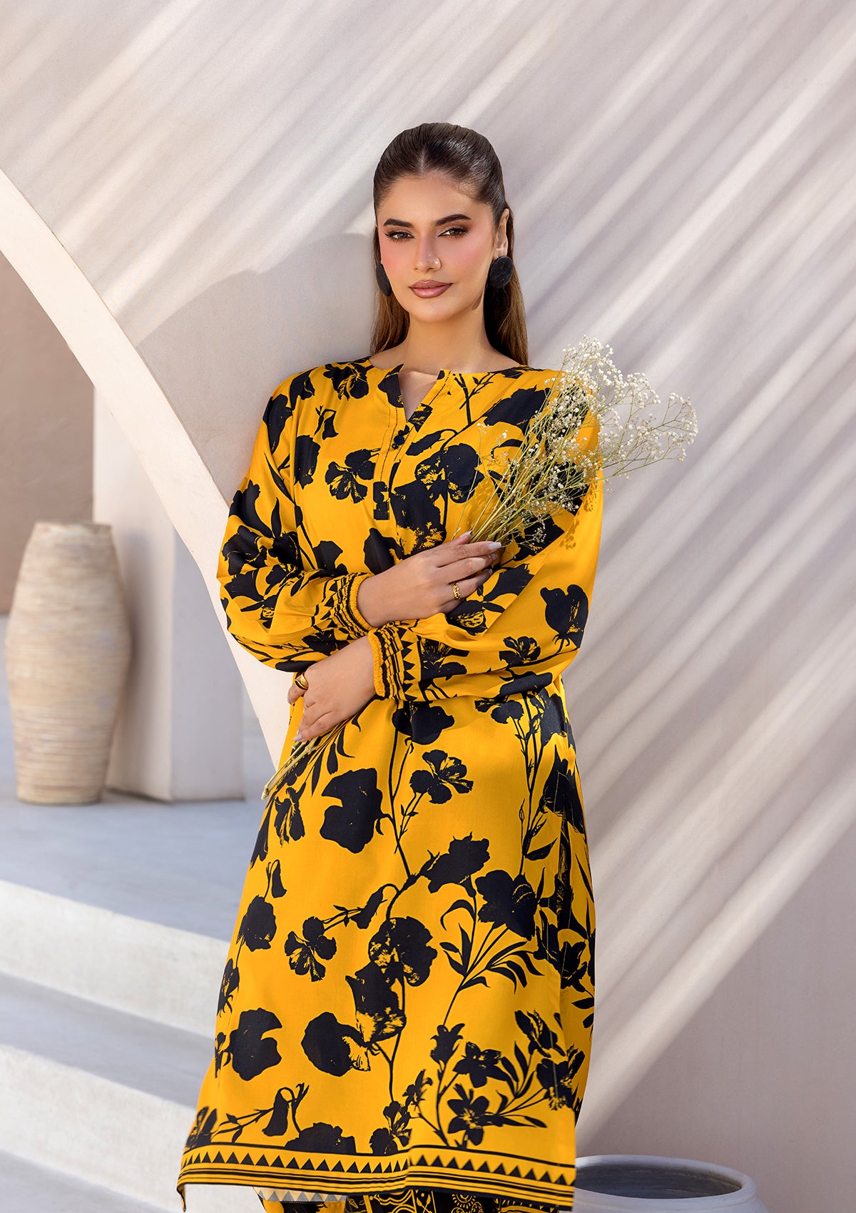 PRINTED LAWN BT006685-YLW