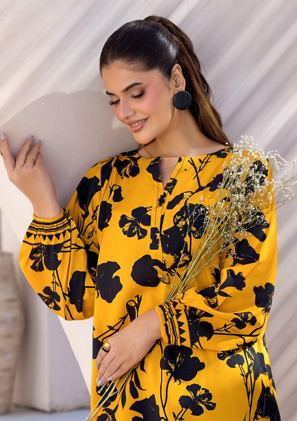 PRINTED LAWN BT006685-YLW