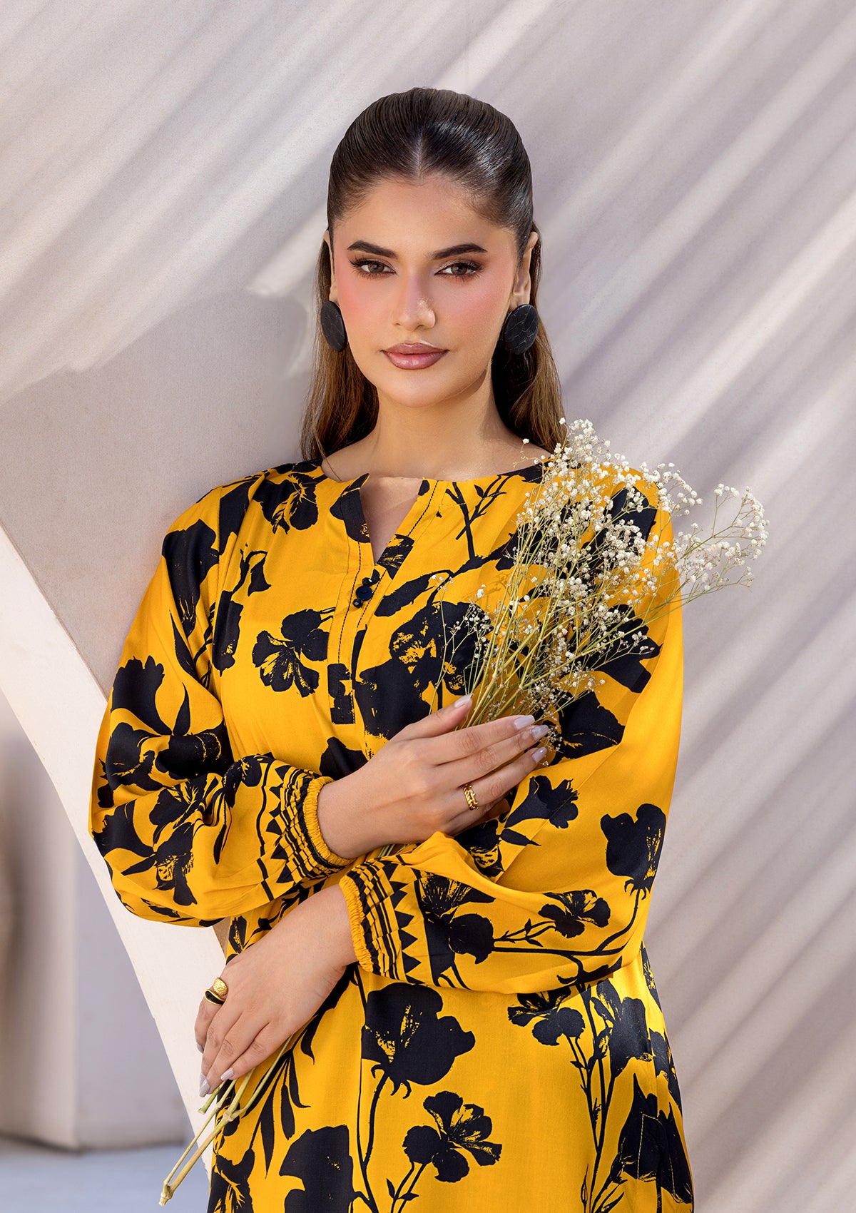 PRINTED LAWN BT006685-YLW