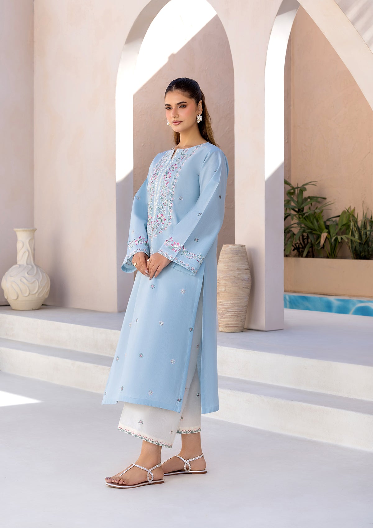 EMBROIDERED COTTON BT006686-BLU