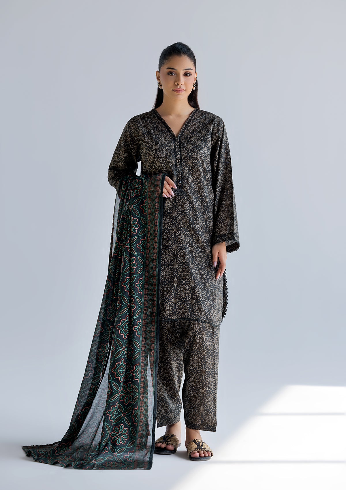 PRINTED LAWN BT006760-BLK