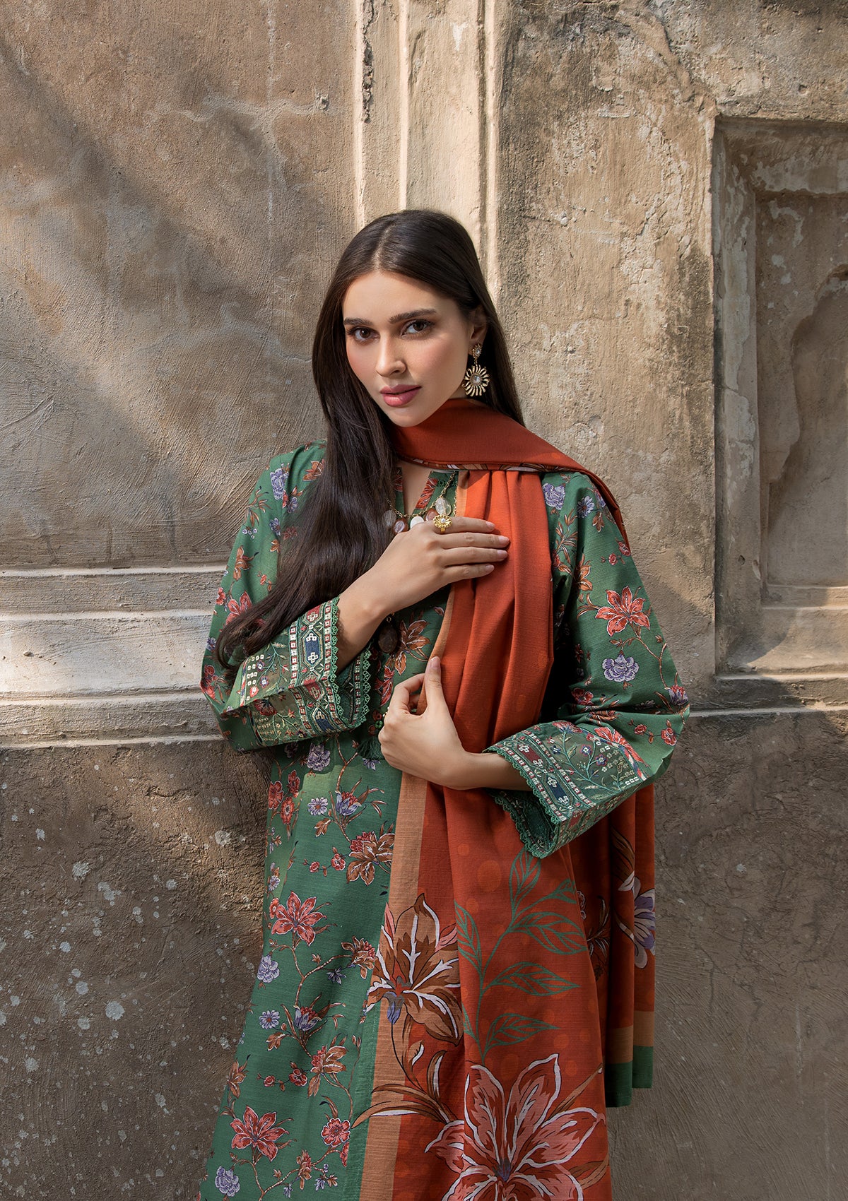 EMBROIDERED KHADDAR BT6513-GRN