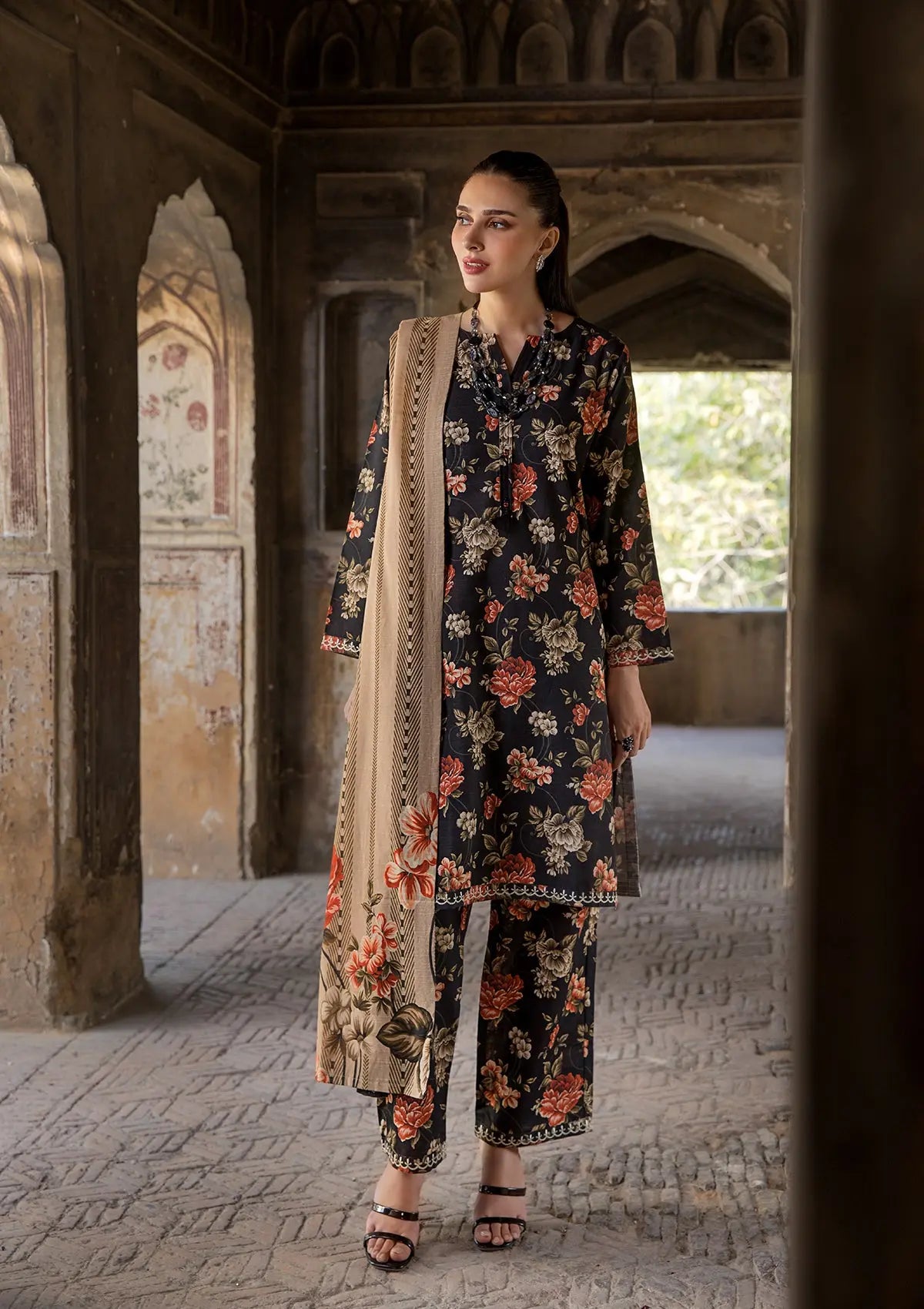 EMBROIDERED KHADDAR BT6512-BRD Bin Tayyab