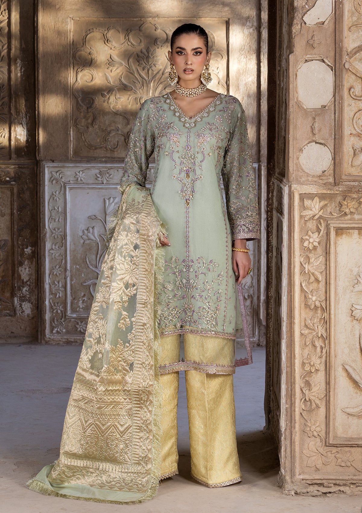 EMBROIDERED NET BT6632-LGN