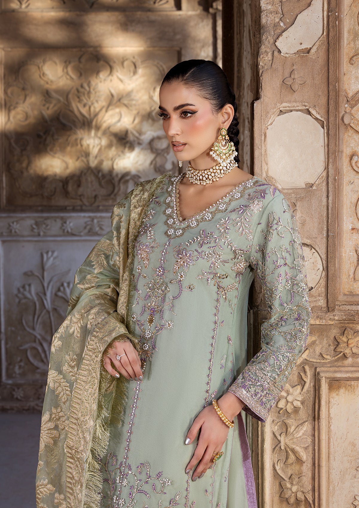 EMBROIDERED NET BT6632-LGN