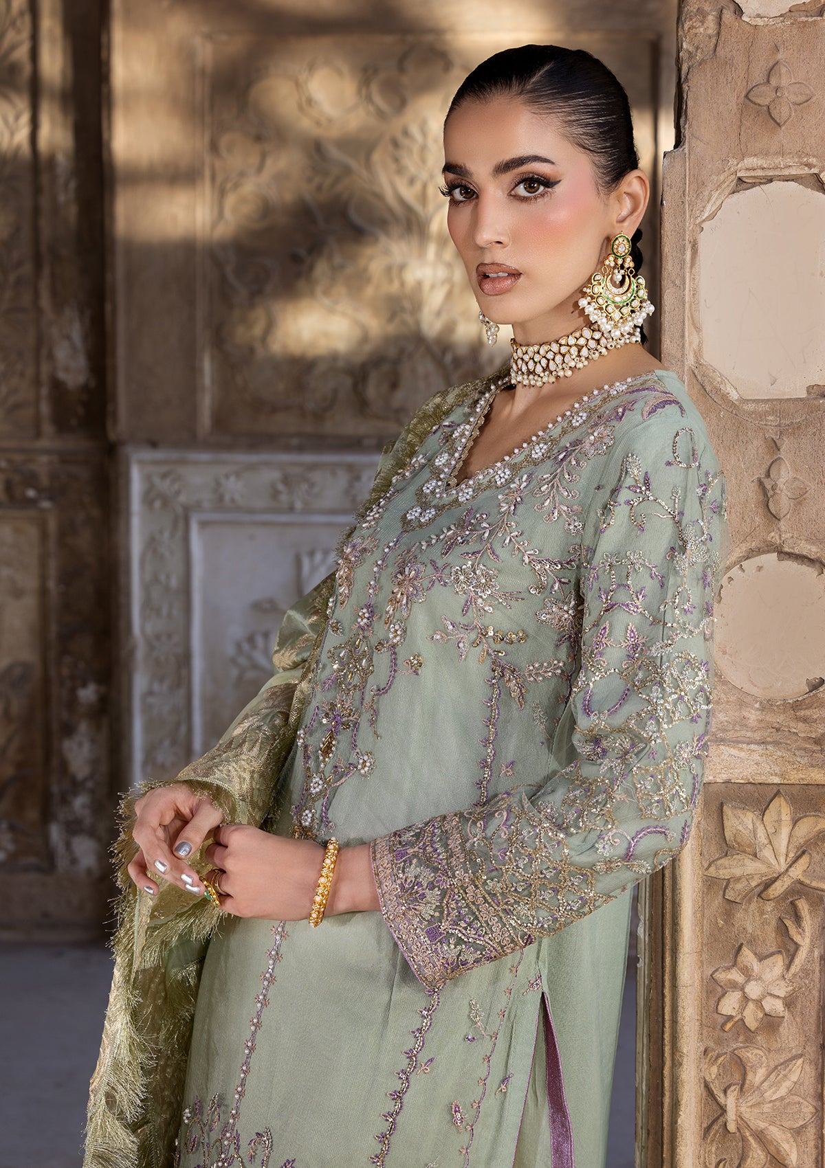 EMBROIDERED NET BT6632-LGN