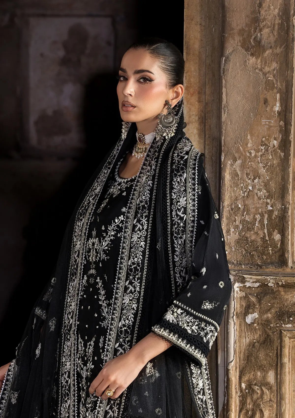 Embroidered Organza BT-25-01-BLK Bin Tayyab