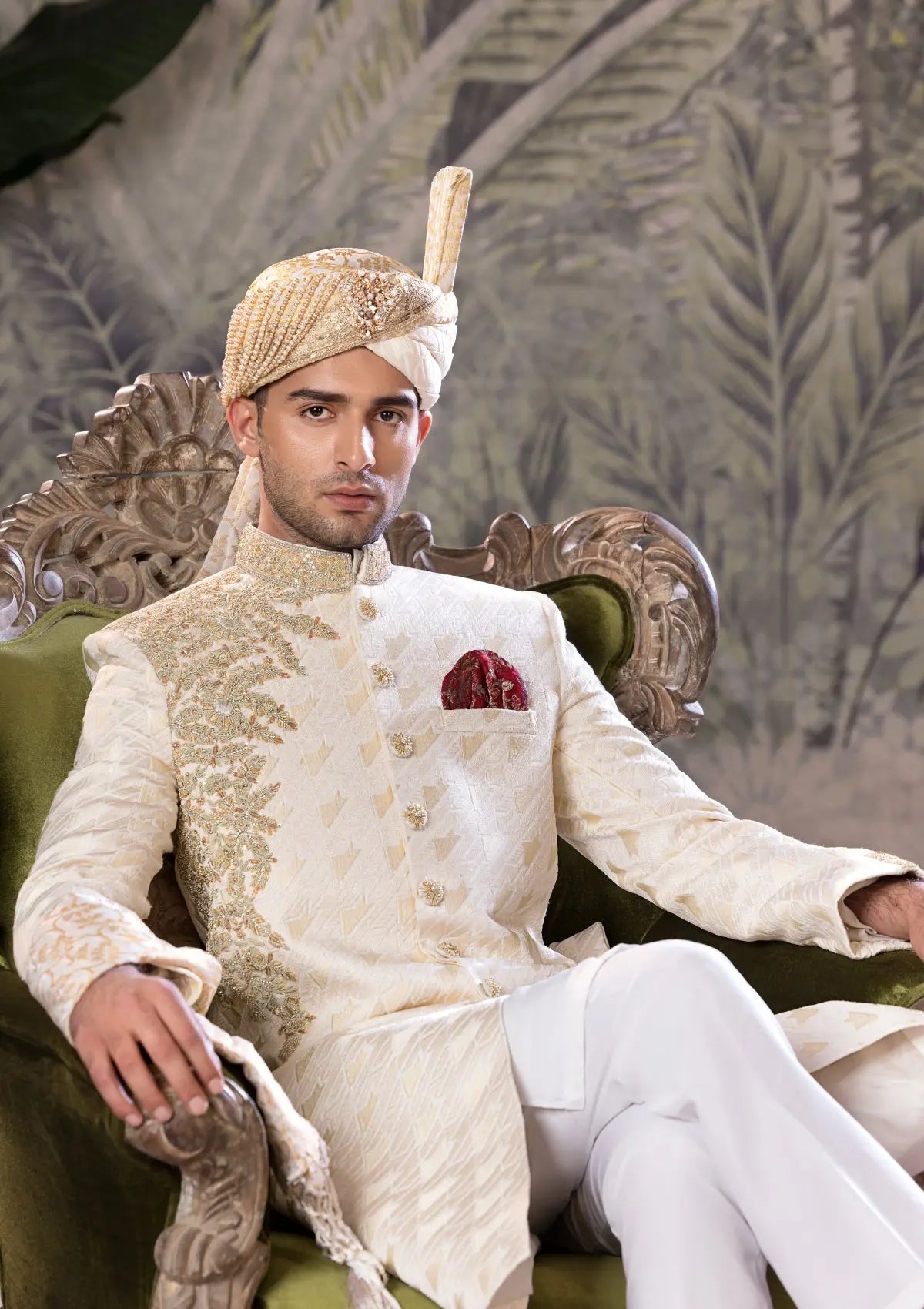 Bin Tayyab Sherwani (TD-1746) WHITE Bin Tayyab