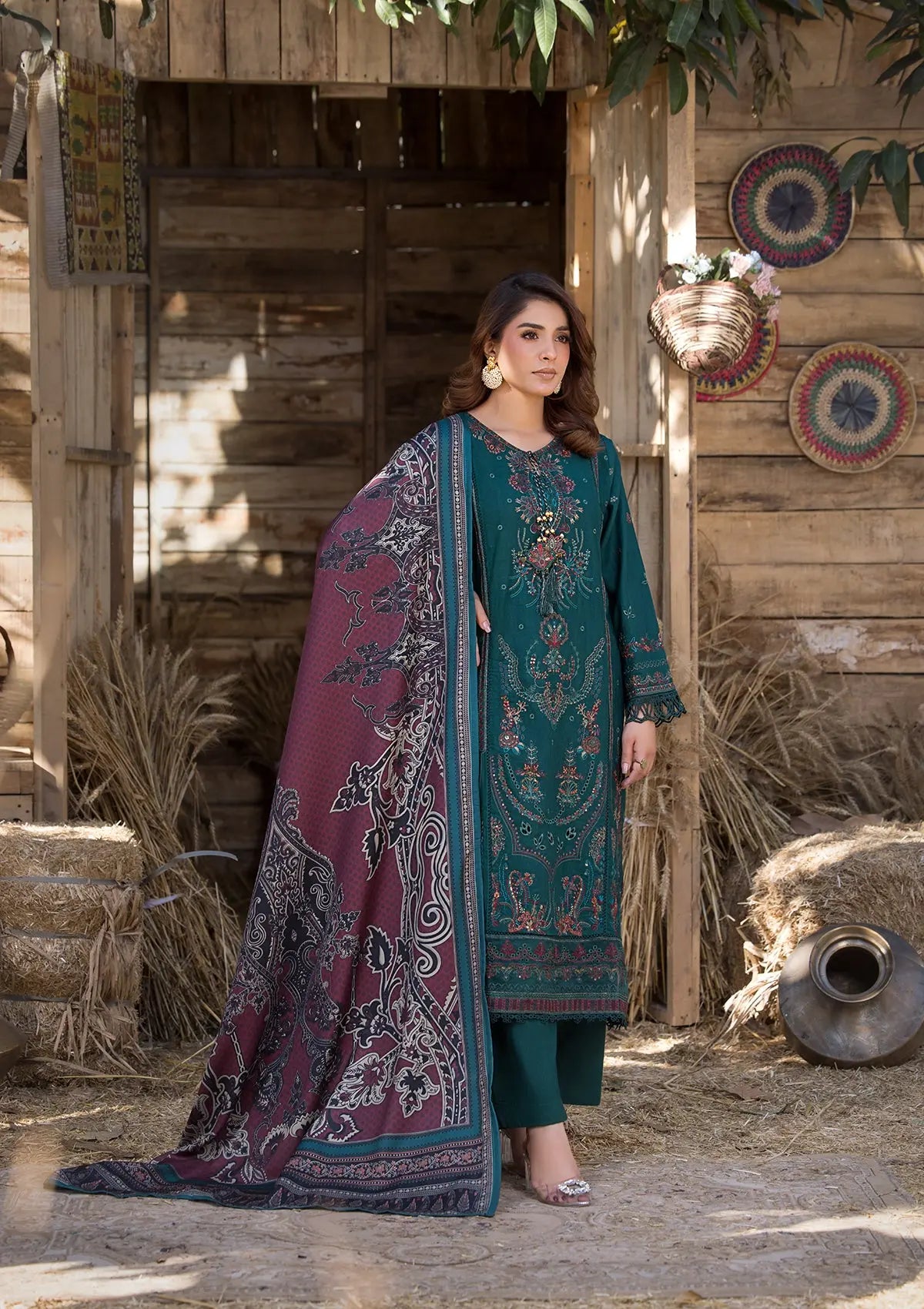Khaddar (BT109-21) 3-Piece Stitch Suit Green Bin Tayyab