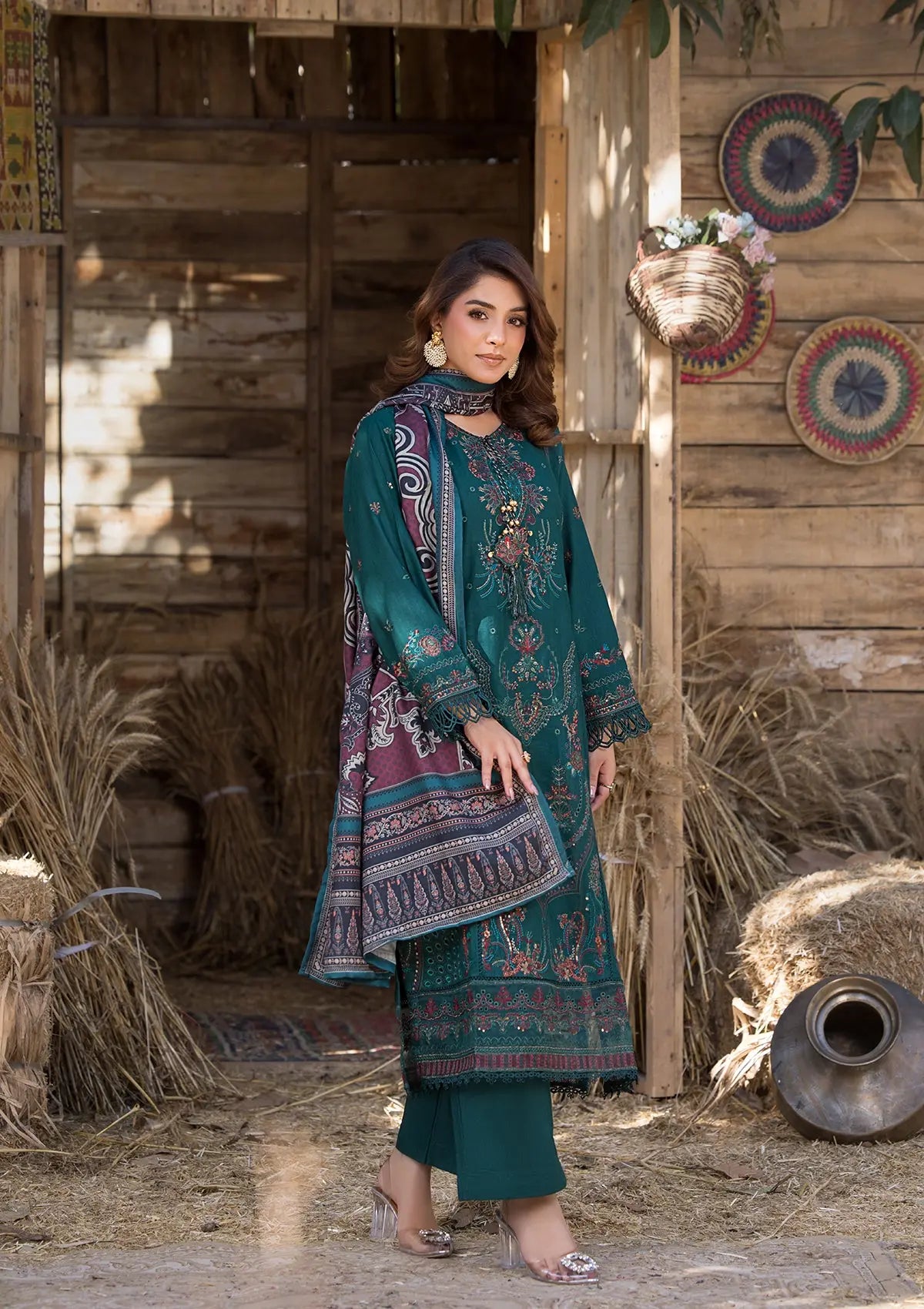 Khaddar (BT109-21) 3-Piece Stitch Suit Green Bin Tayyab