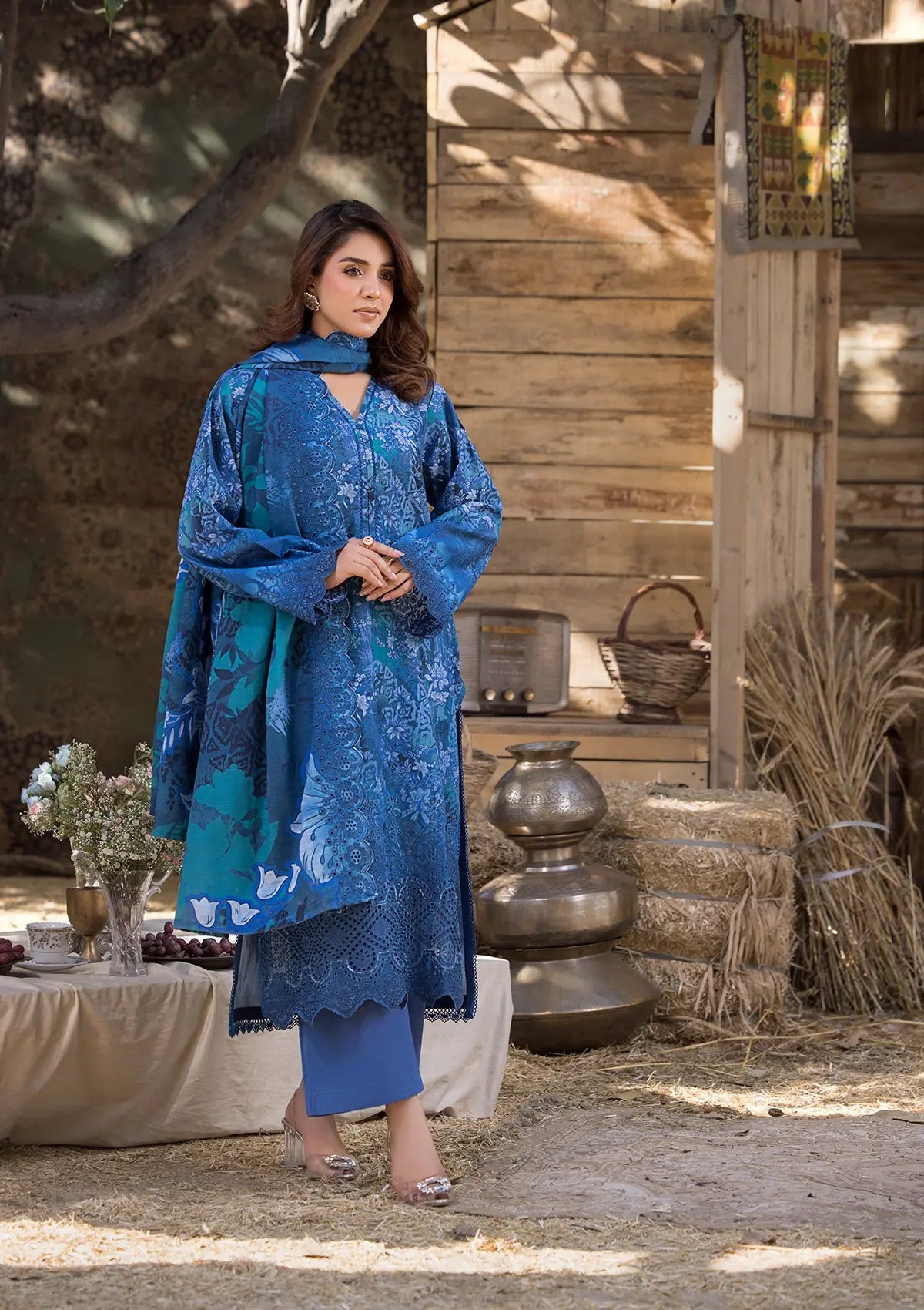 Khaddar (BT125) 3-Piece Stitch Suit Light Blue Bin Tayyab