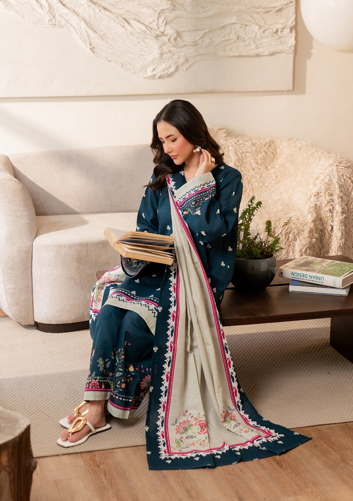 PRINTED KHADDAR BT006966-BLU