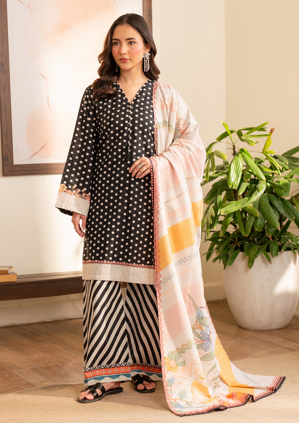 PRINTED KHADDAR BT006974-BLK