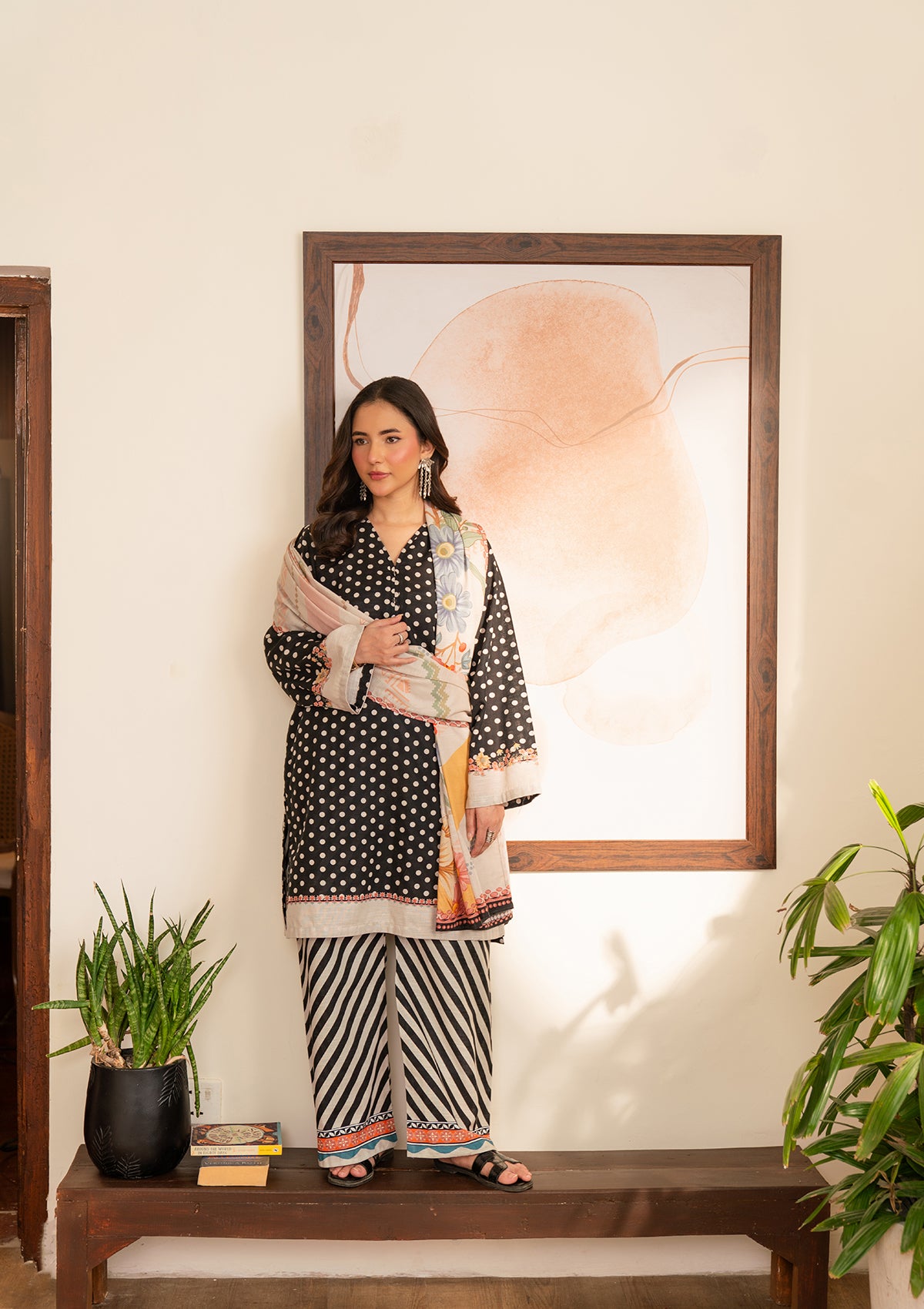 PRINTED KHADDAR BT006974-BLK