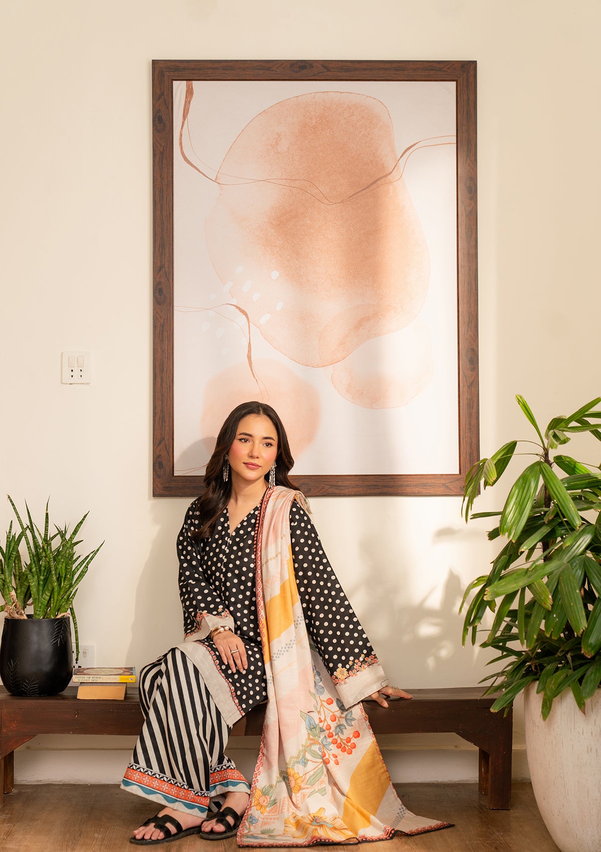 PRINTED KHADDAR BT006974-BLK