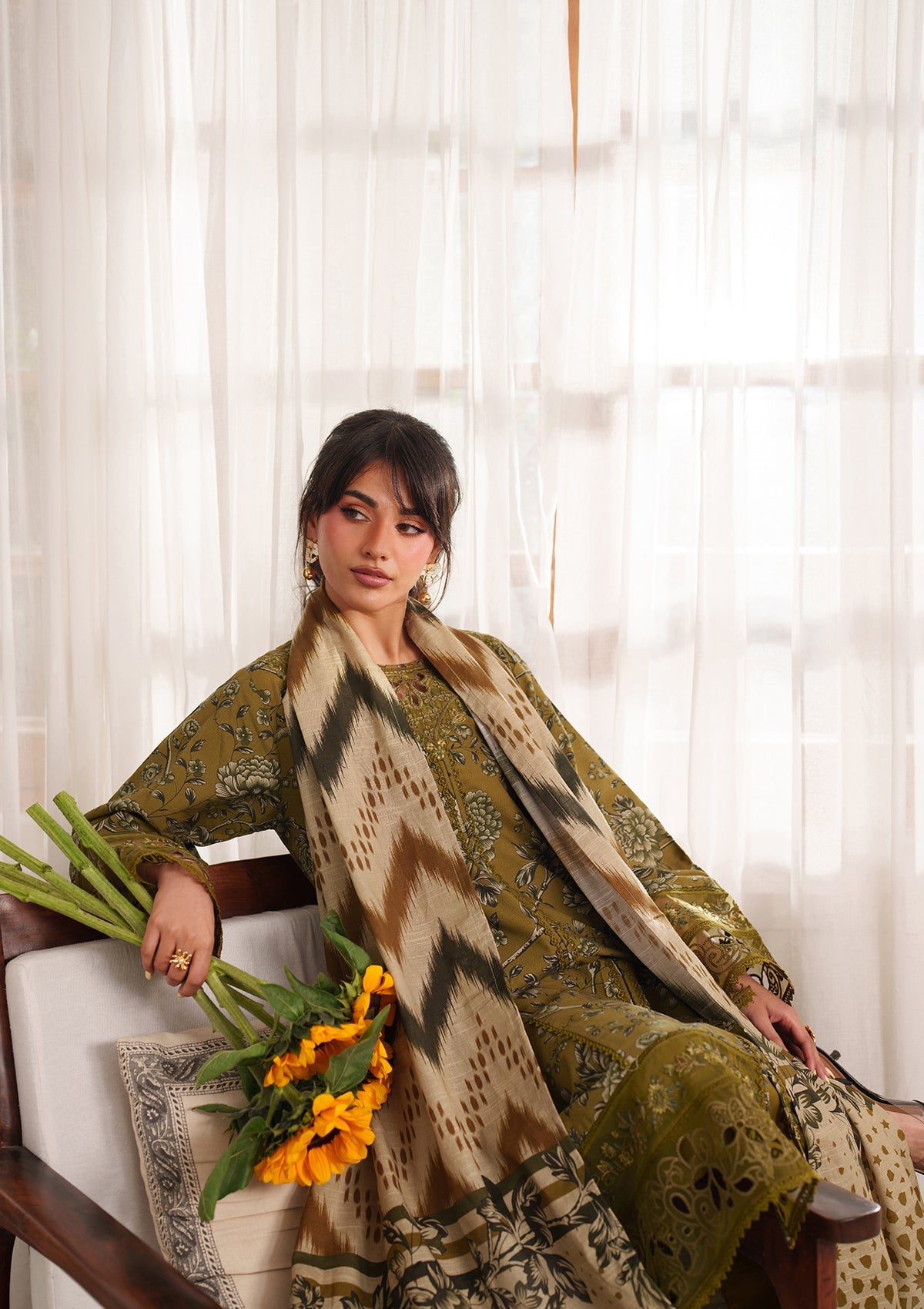 Embroidered Khaddar BT6565-OLV Bin Tayyab