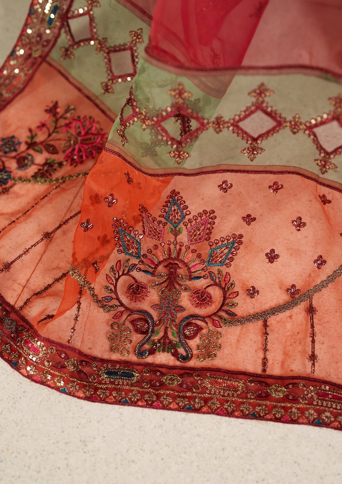 Embroidered Organza BT6559-MRN Bin Tayyab