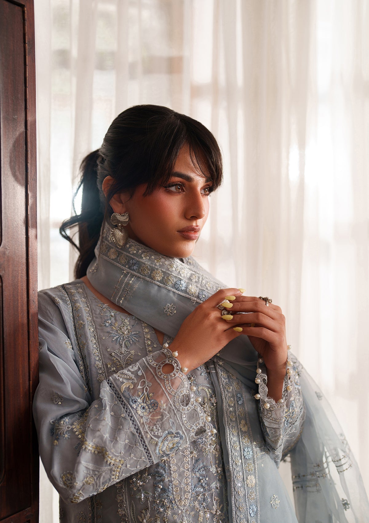 Embroidered Organza BT6557-GRY Bin Tayyab