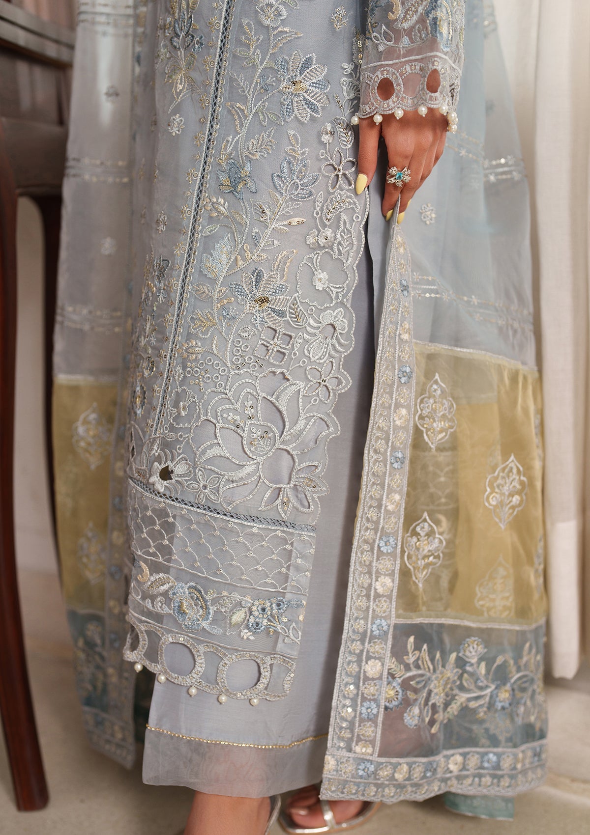 Embroidered Organza BT6557-GRY Bin Tayyab