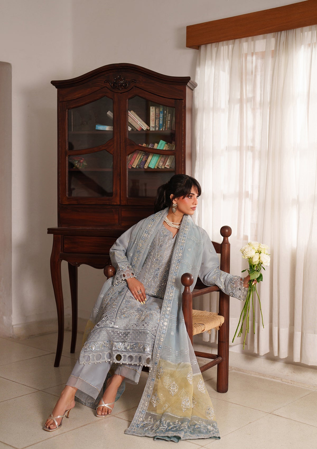 Embroidered Organza BT6557-GRY Bin Tayyab