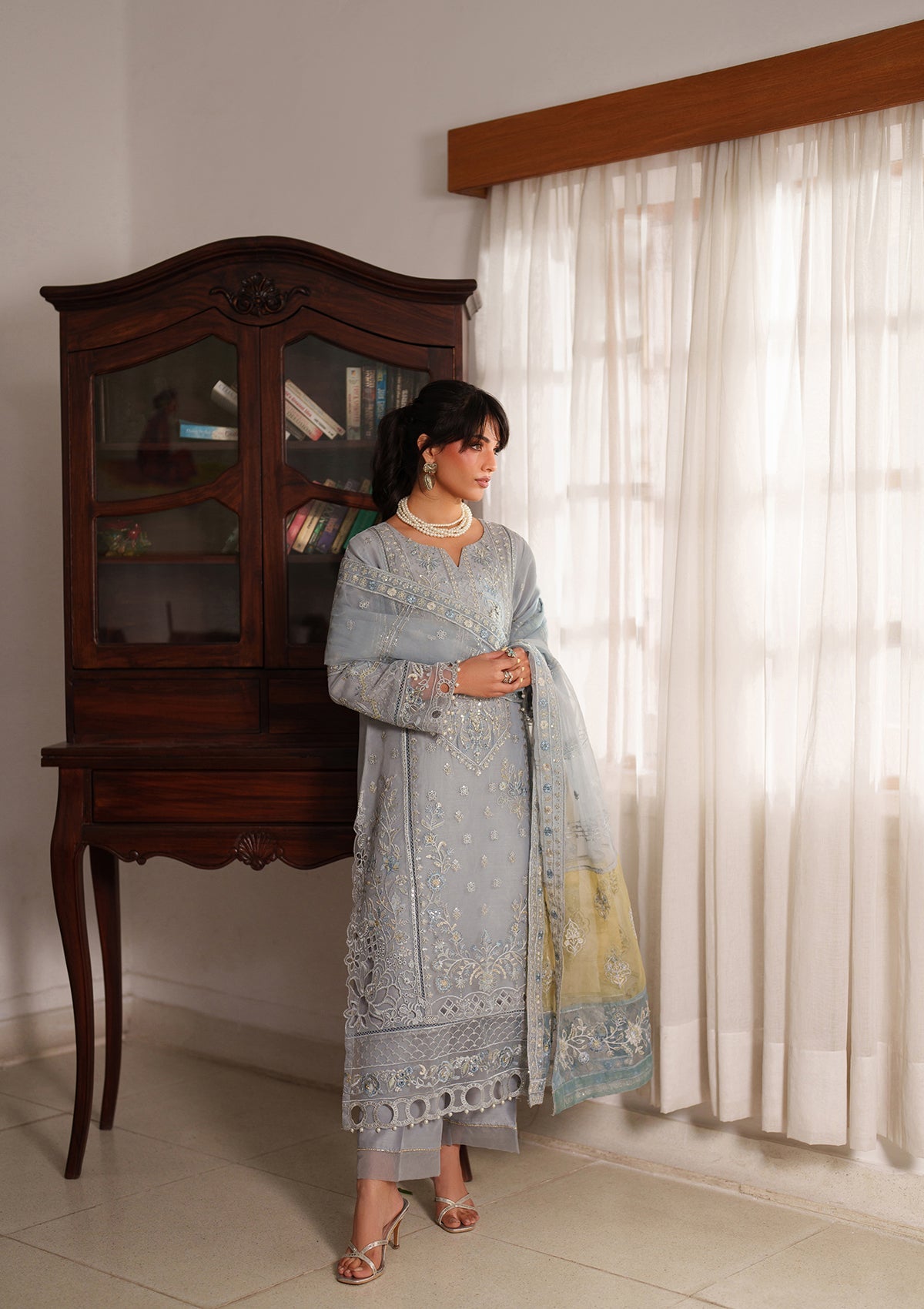 Embroidered Organza BT6557-GRY Bin Tayyab