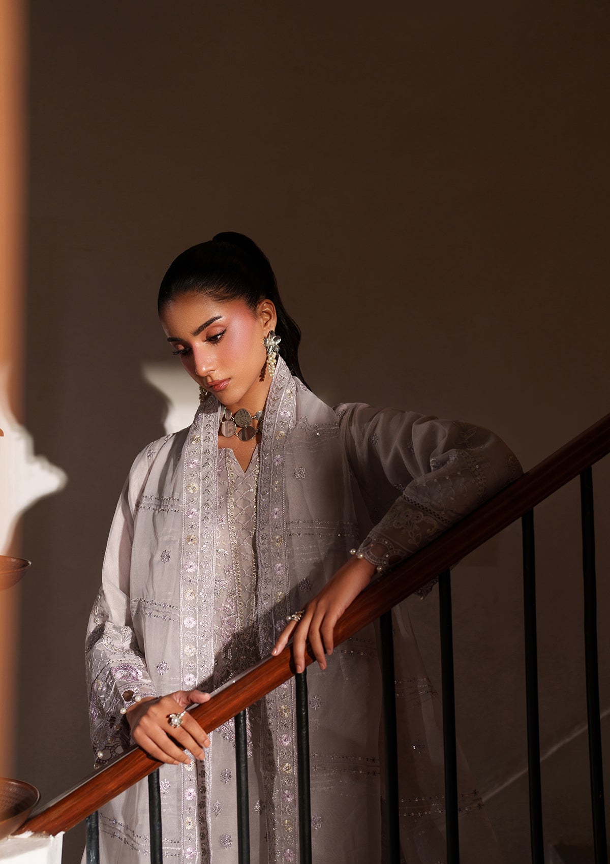 Embroidered Organza BT6537-L-PPR Bin Tayyab